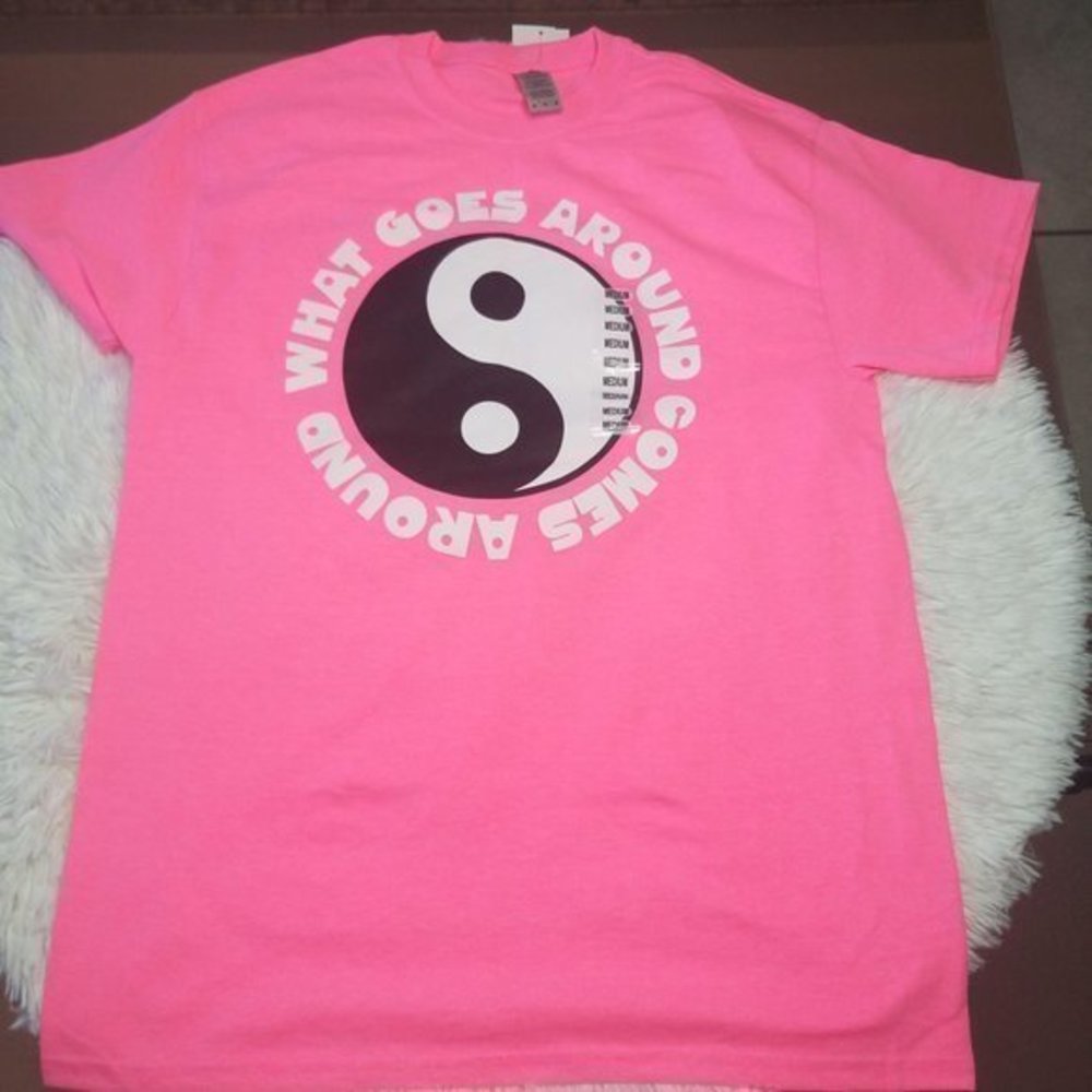 Neon Pink Yin Yang Tee size M